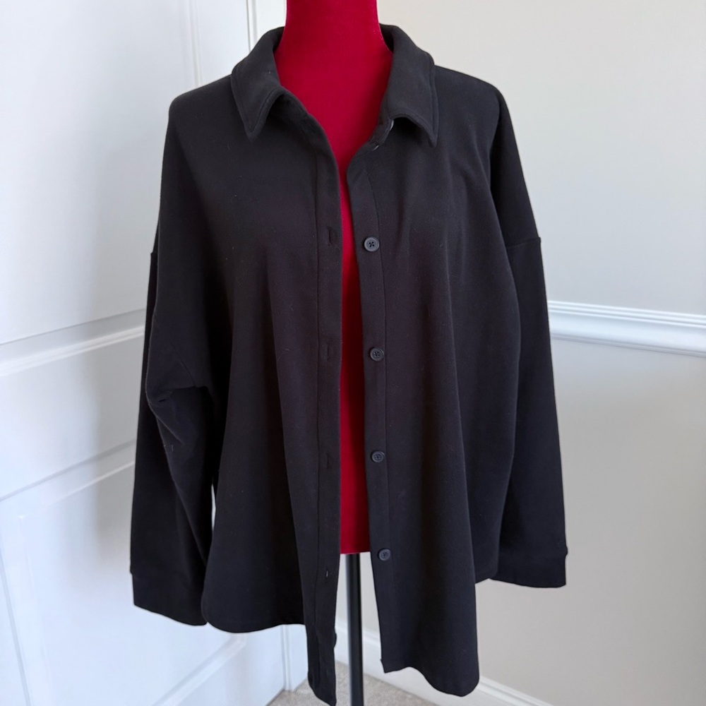 Cuddl Duds flannel fleece button down shacket